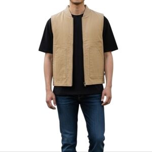Lira Creative Society Utility Work Vest In Tan Men's Size Medium NWT